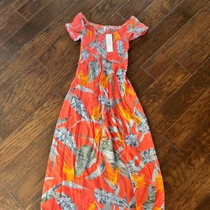 Gorgeous Floral Maxi Dress Summer Off Shoulder